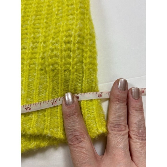 By Anthropologie Honore Sweater Highlighter Yellow XS Wool Blend Fluorescent - Picture 8 of 13